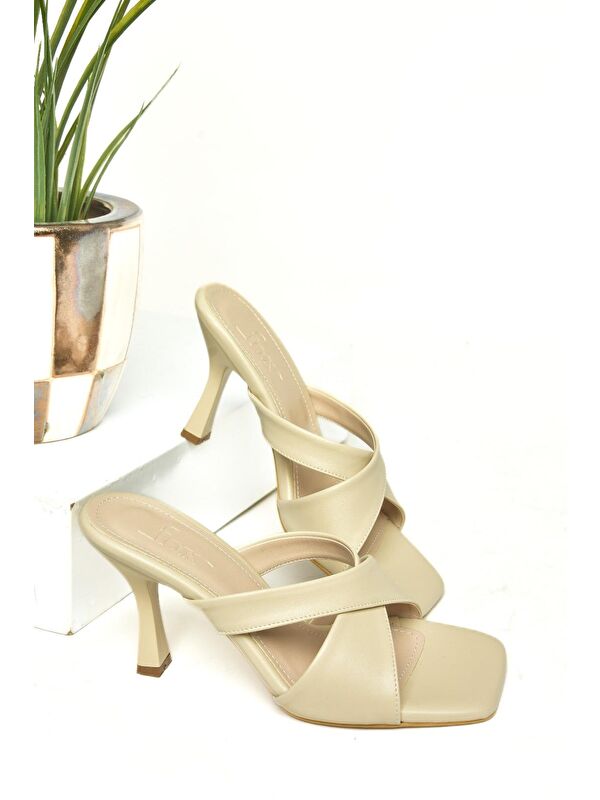 P5900330 Bej Kadın Terlik - Görsel 7