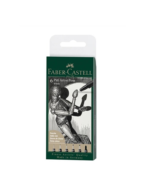 Faber-Castell Pitt Artist Pen 6lı, C 199, Çizim Kalemi, Suya Dayanıklı Mürekkep, Yüksek Pigmentli