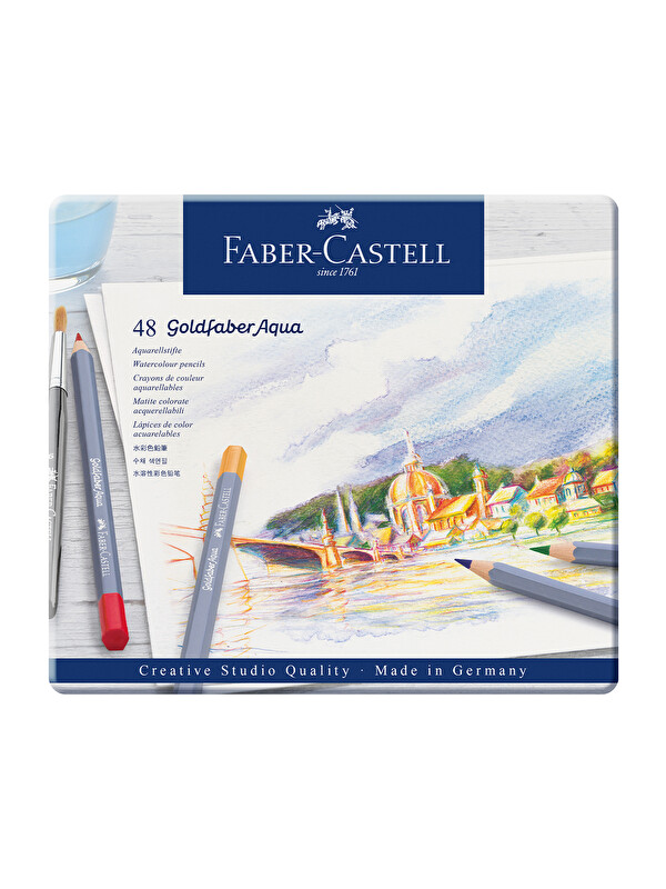 Faber-Castell Goldfaber Aqua Boya Kalemi 48 Renk, Suda Çözünebilir, Yüksek Pigmentli, Yumuşak ve Canlı Renkler
