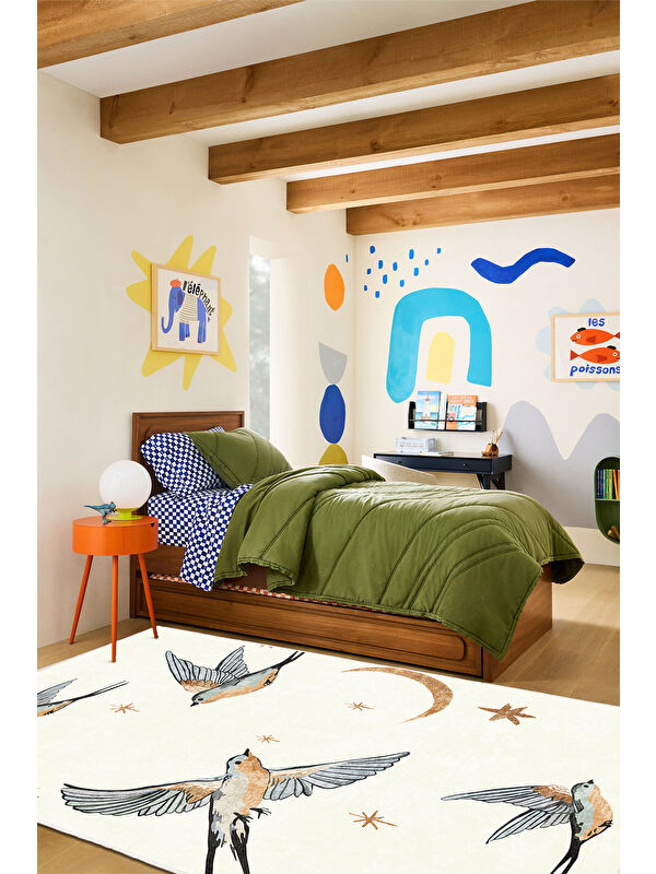 Homefesto Dekoratif Özel Tasarım Yıkanabilir İnce Kaymaz Tabanlı Modern Halı KECE FR43