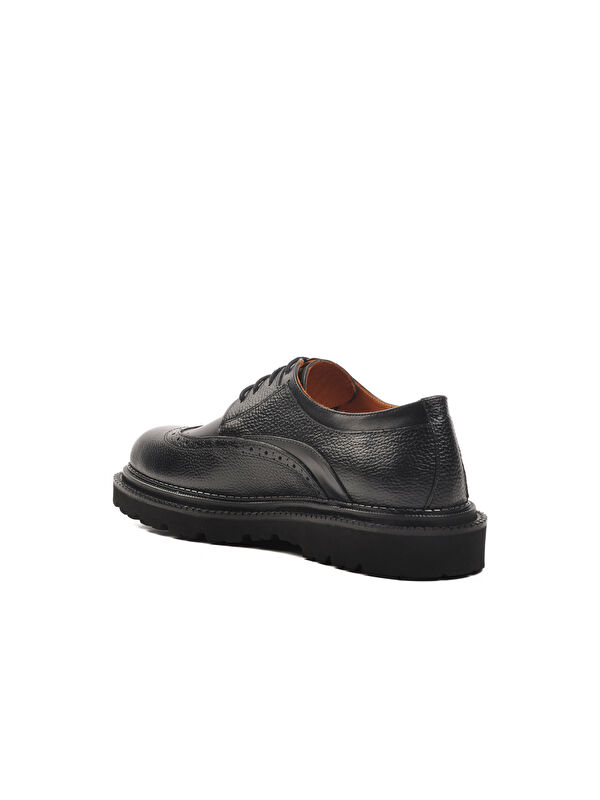 Siyah Hakiki Deri Erkek Klasik Ayakkabı Premium 110 M - Görsel 5