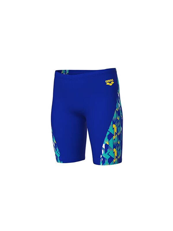 Arena Boys Swim Jammer Print Neon Blue Yellow Multicolor Erkek Çocuk Yüzücü Mayosu 010753850