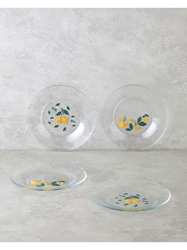 English Home Lemon Cam 4'lü Pasta Tabağı 19 cm Sarı-Yeşil