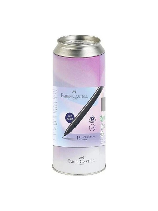 Faber-Castell Grip Finepen İnce Uçlu Kalem Seti, 15’li, 0.4 mm, Metal Destekli Uç, Ergonomik Gövde