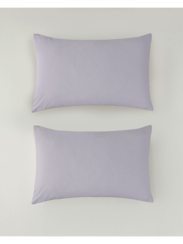 English Home Novella Premium Soft Pamuk 2'li Yastık Kılıfı 50x70 cm Lila