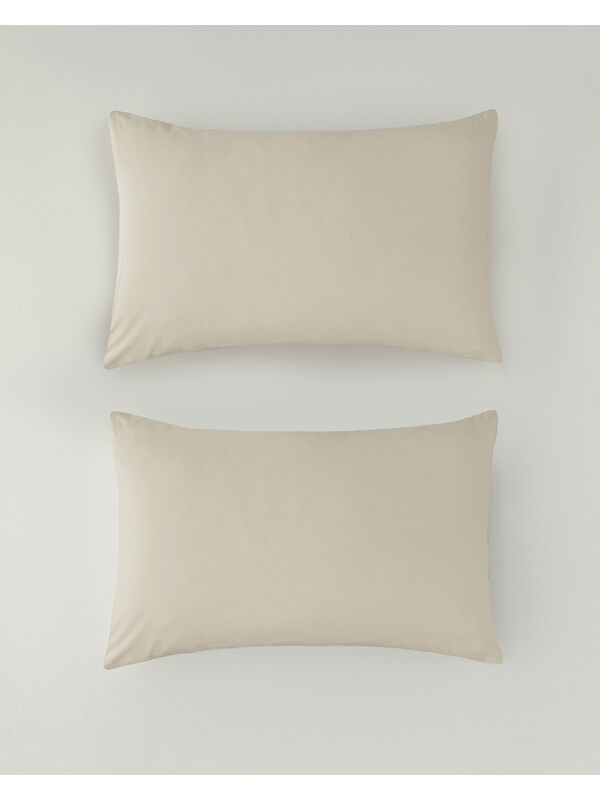 English Home Novella Premium Soft Pamuk 2'li Yastık Kılıfı 50x70 cm Krem