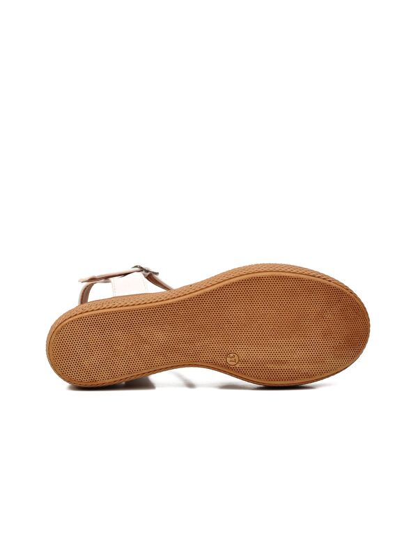 Beyaz Kadın Dolgu Topuk Sandalet 426093 - Görsel 6