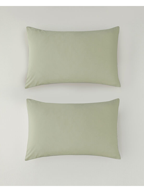 English Home Novella Premium Soft Pamuk 2'li Yastık Kılıfı 50x70 cm Açık Yeşil
