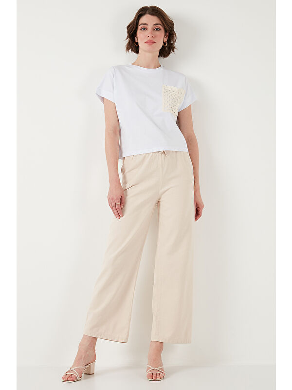 Lela Pamuklu Relaxed Fit Yüksek Bel Bol Paça Kadın Pantolon 668Yp5118