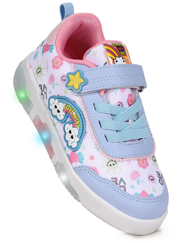 Kiko Kids Bulut Cırtlı Işıklı Kız Çocuk Günlük Spor Ayakkabı