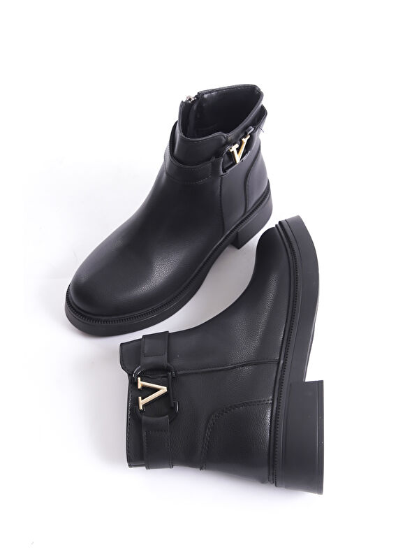 D802 Kadın Yanı Tokalı Ortopedik Soğuk Geçirmez Bot - Görsel 2