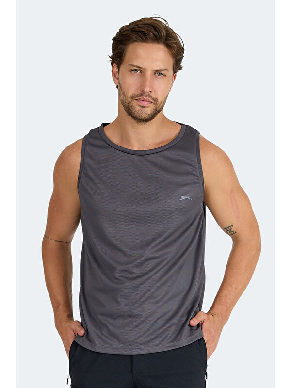 SLAZENGER RUN I Erkek Kolsuz Tişört Kolsuz Tişört Antrasit