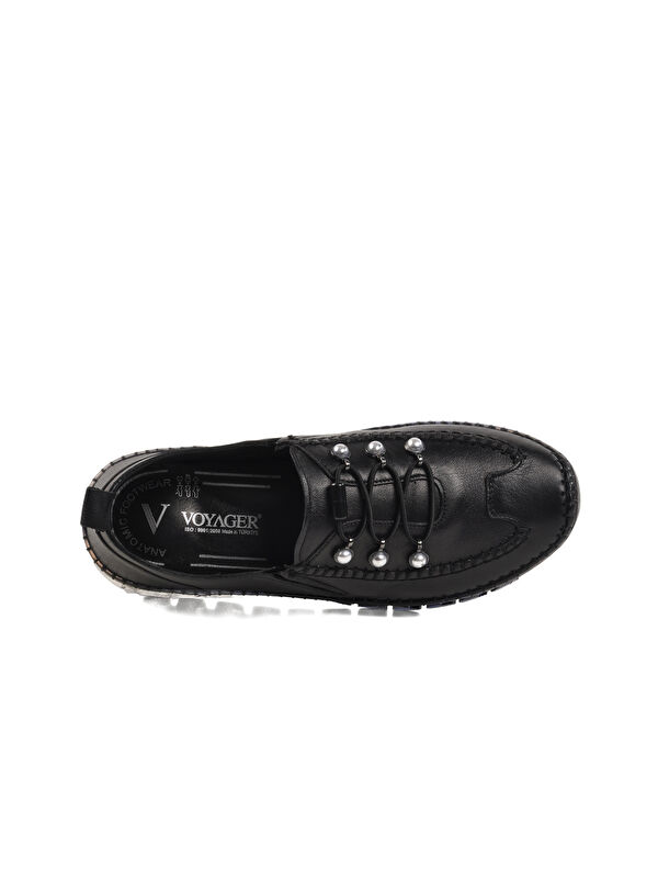 Siyah Hakiki Deri Anatomik Kadın Casual Ayakkabı 9871 Z - Görsel 5