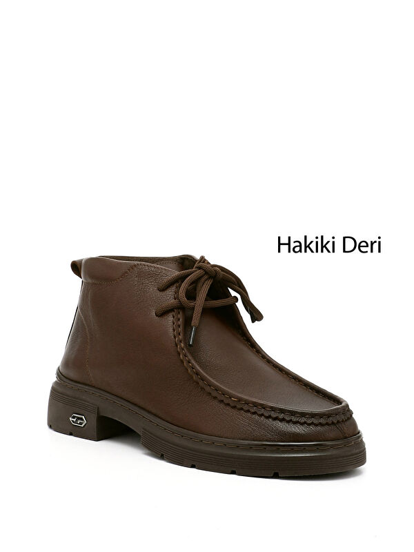 GÖNDERİ(R) Kadın KOYU KAHVERENGİ Bağcıklı Hakiki Deri Comfort Bot