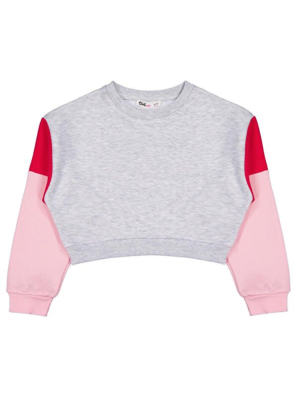 Civil Girls Good Vibes Only Baskılı 6-9 Yaş Sweatshirt - Gri 8-9 Yaş