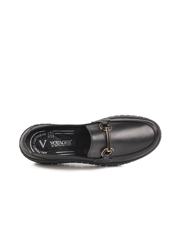 Siyah Hakiki Deri Anatomik Kadın Casual Ayakkabı Z078 Z - Görsel 5