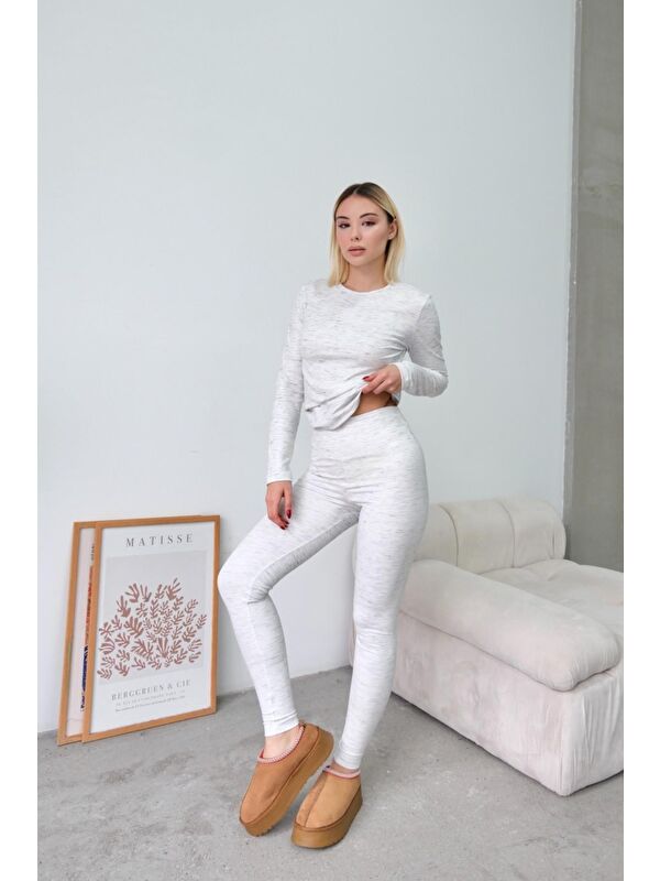 C&City Yüksek Bel Soft Pantolon Gri