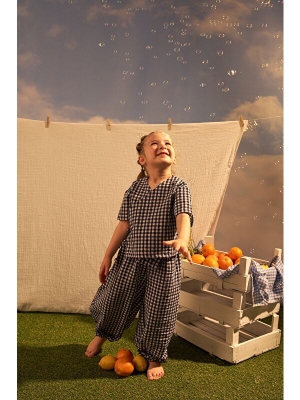 Oh La La Koala For Little Ones Lacivert Daisy Picnic Serisi Kruvaze Takım