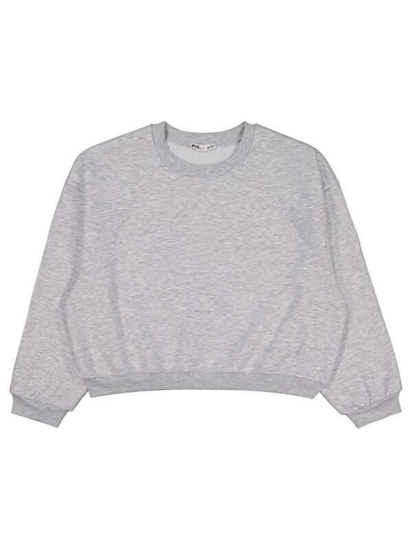 Civil Girls Düz 10-13 Yaş Sweatshirt - Gri 10-11 Yaş