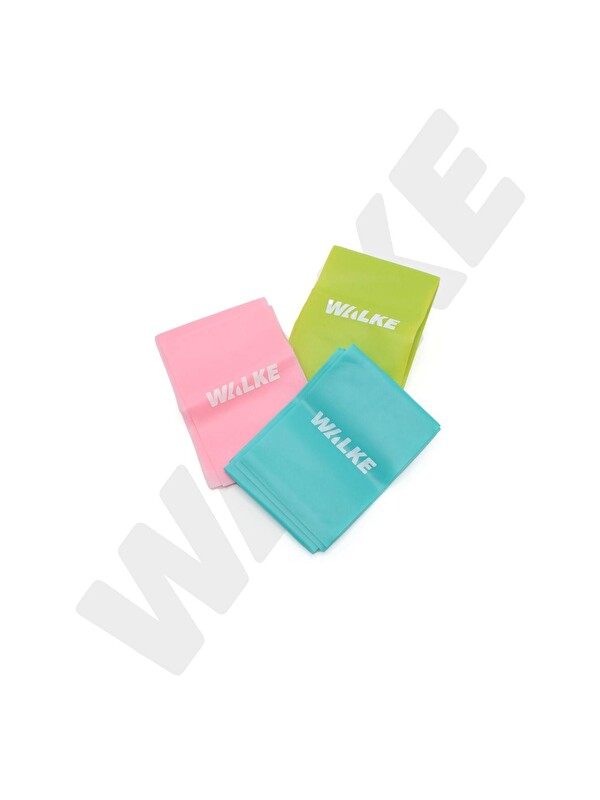 WALKE 3 'lü Pilates Bandı Plates Egzersiz Direnç Lastiği Seti (UÇ KISMI AÇIK)