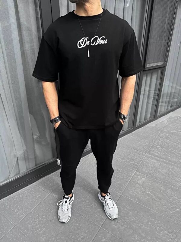 Jane's Unisex Baskılı Oversize T-Shirt - Siyah