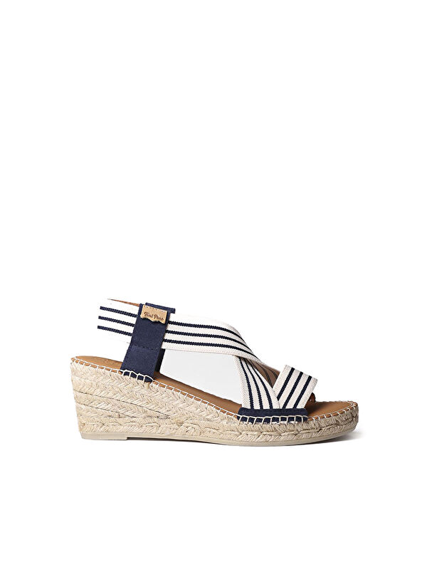 Toni Pons Kadın Sandalet Tina Ecru-Navy (Cru-Mari)