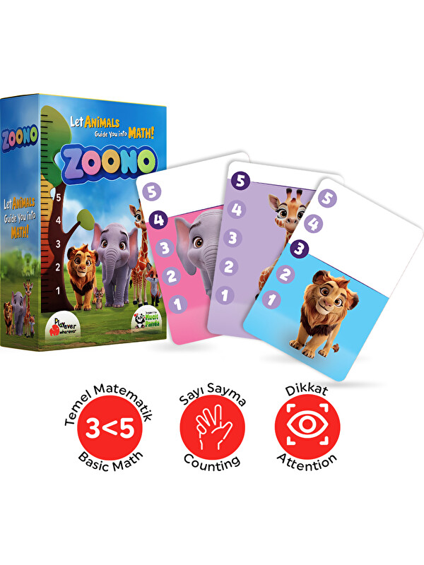 Playever Zoono, Sayıları ve Saymayı Öğreten Kart Oyunu (3-5 Yaş)