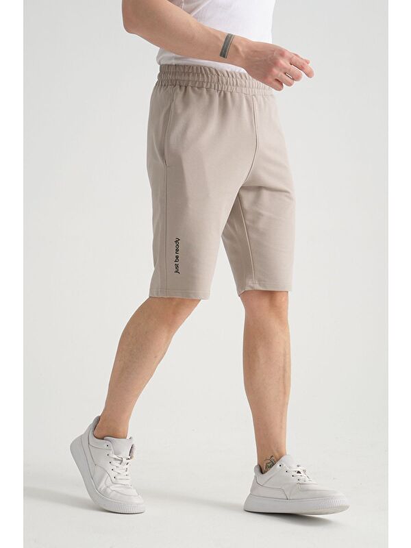 Shooter Sportswear Gri  Erkek Şort Minimal Logolu Pamuklu Regular Kalıp