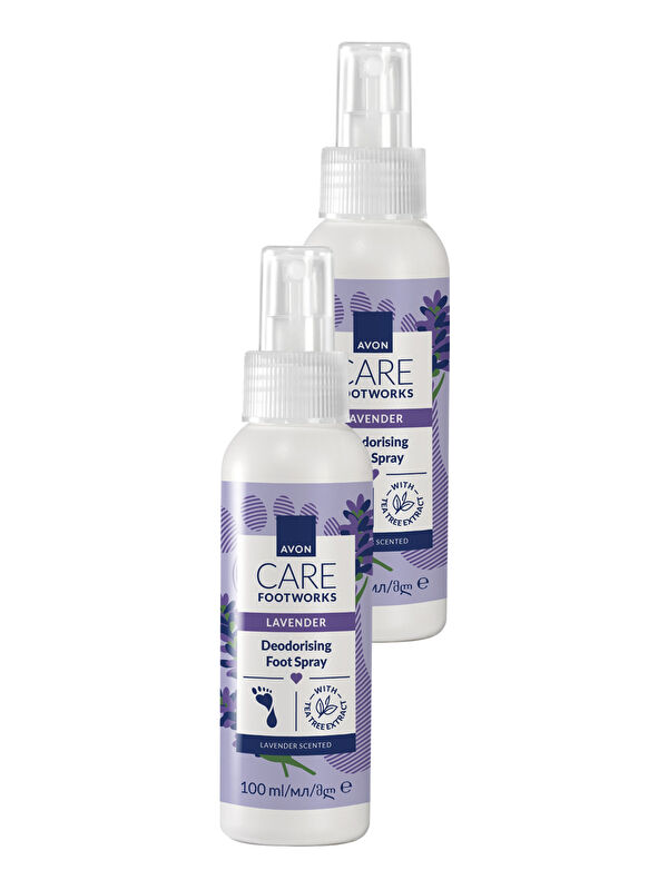 AVON Footworks Lavanta Özlü Koku Önleyici Ayak Spreyi 100ml İkili Paket