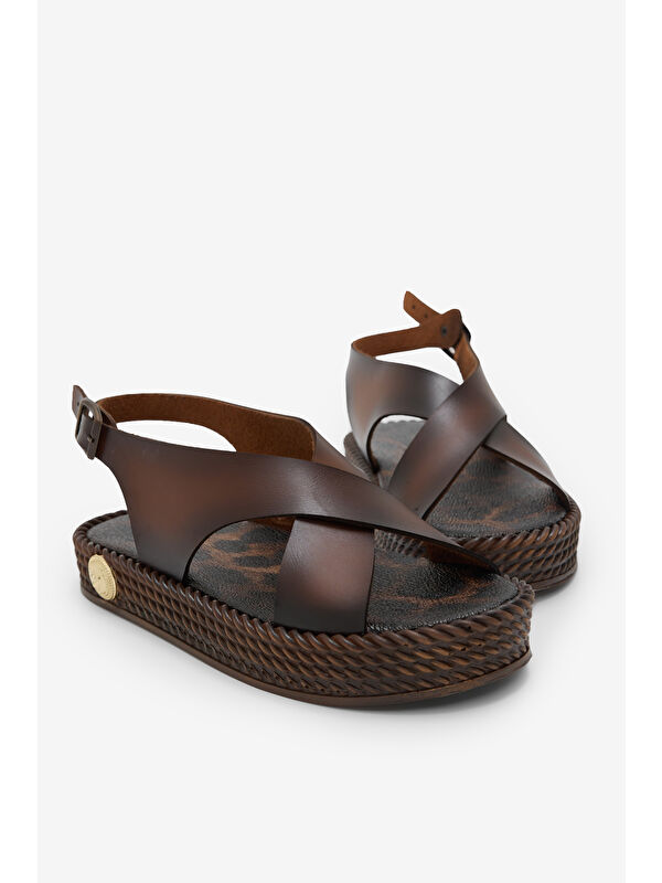 Tonny Black Yeşil Tonny Black Poli Taban Kadın Rahat Çapraz Bantlı Sandalet