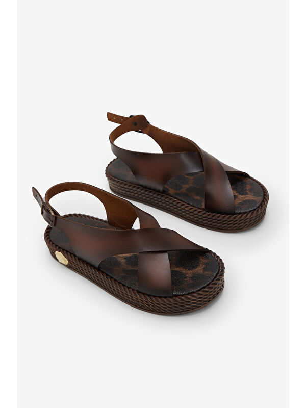 Tonny Black Yeşil Tonny Black Poli Taban Kadın Rahat Çapraz Bantlı Sandalet