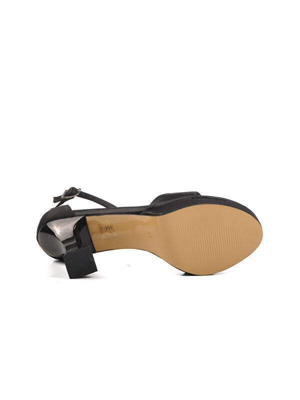 Siyah Saten İnce Topuk Kadın Topuklu Ayakkabı 448183 Z - Görsel 6