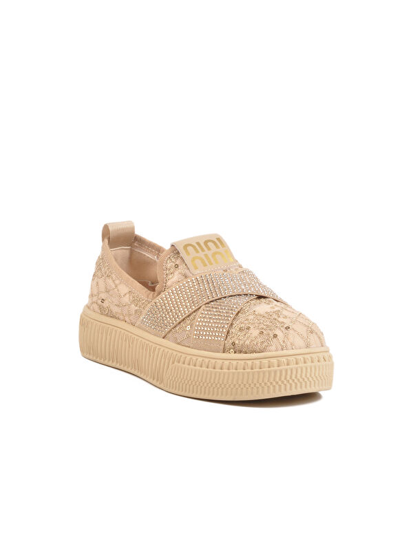 Krem Hakiki Deri Anatomik Kadın Casual Ayakkabı B235 Z - Görsel 4