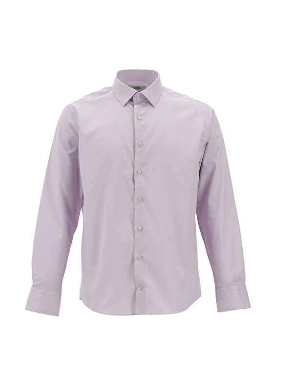 Kiğılı Uzun Kol Slim Fit Dar Kesim Klasik Non Iron Pamuklu Gömlek