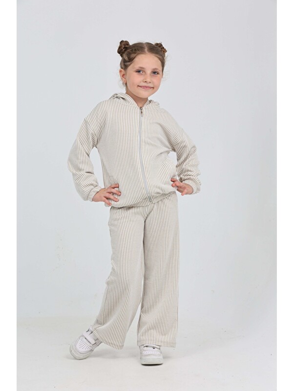 Toontoykids Kız Çocuk Çizgili Eşofman Takım