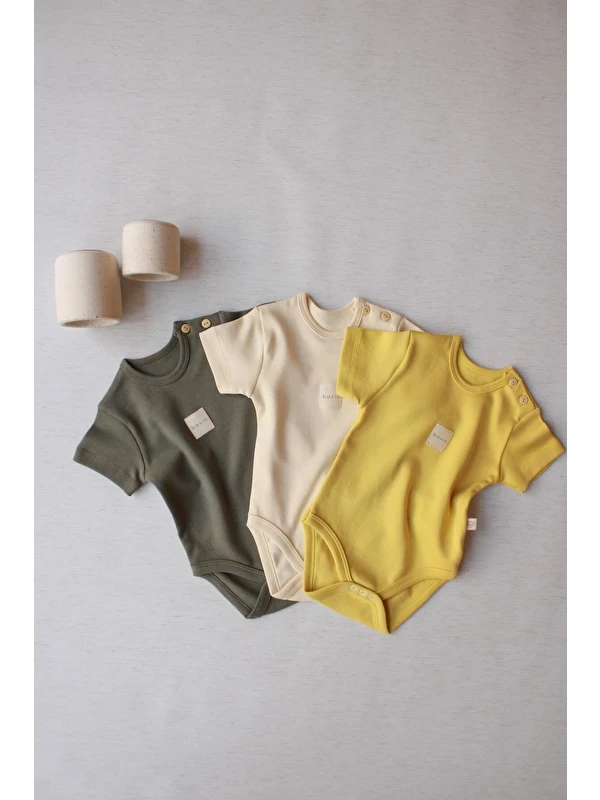 Oh La La Koala For Little Ones 3lü Basic Kısa Kollu Çıt Çıtlı Body Zıbın Model 8