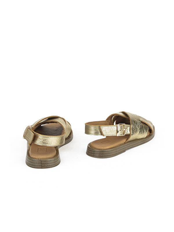 Hakiki Deri Kadın Sandalet 1511033Z25014 Gold - Görsel 4