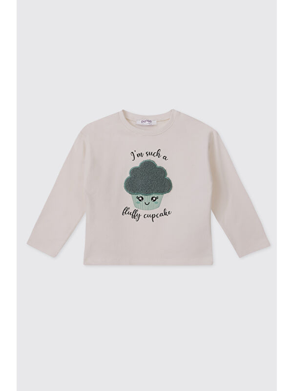 Panço Kız Bebek Ekru Sweatshirt