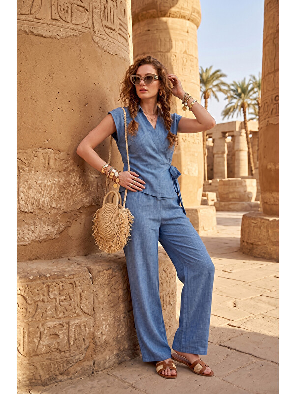 Lela Regular Fit Bağlama Detaylı Kolsuz Takım 5866787