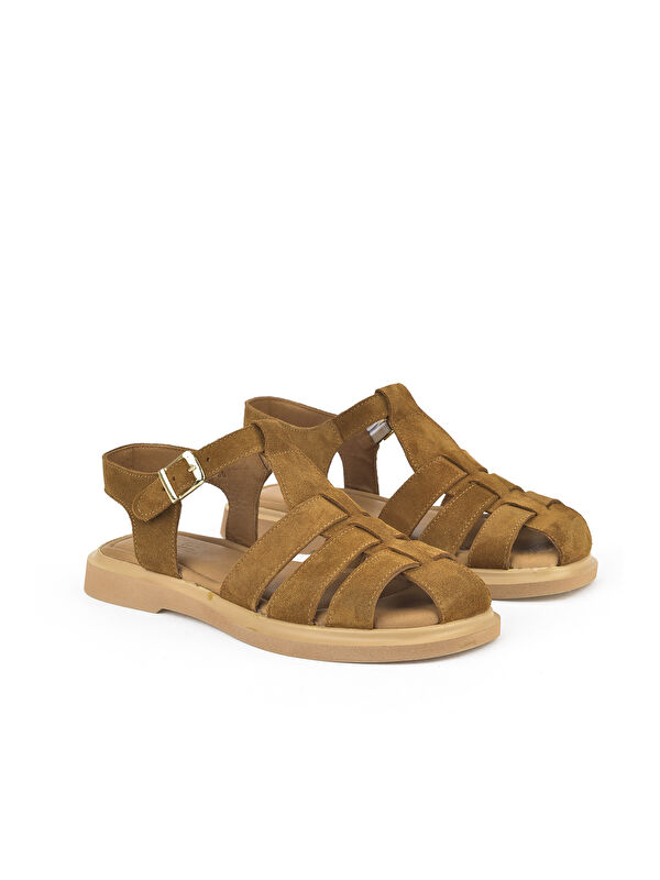 Kadın Hakiki Deri Sandalet 1511047Z6002 Taba - Görsel 3