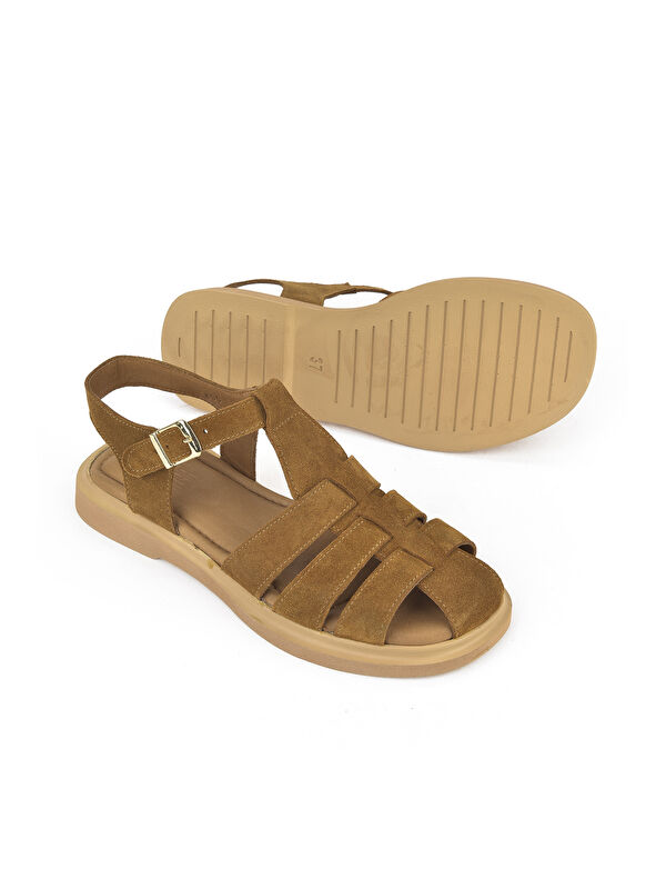 Kadın Hakiki Deri Sandalet 1511047Z6002 Taba - Görsel 5