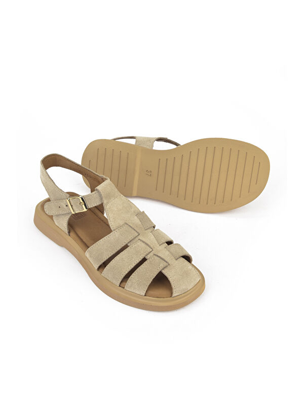 Kadın Hakiki Deri Sandalet 1511047Z6002 Bej - Görsel 5