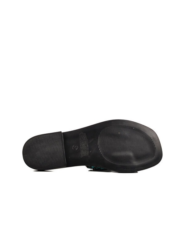 Siyah Taş İşlemeli İnce Taban Hafif Kadın Terlik 246048 Z - Görsel 6