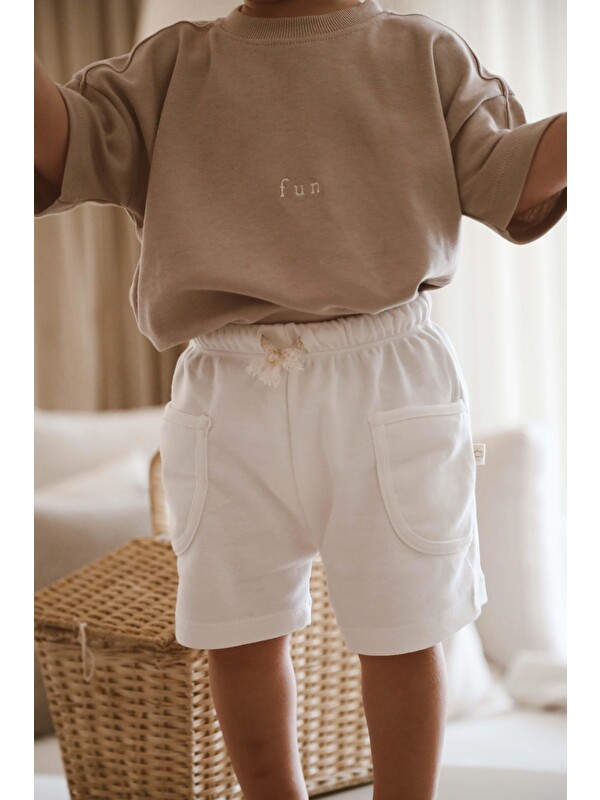 Oh La La Koala For Little Ones Beyaz Basic Cepli Çocuk Şort