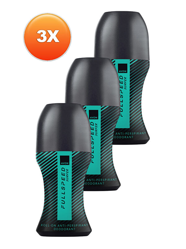 AVON Full Speed Surfer Erkek Roll-On 50ml Üçlü Paket