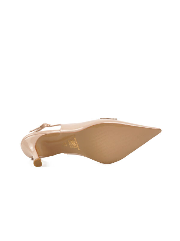 Bej Rugan İnce Topuklu Kadın Abiye Ayakkabı 658224 Z - Görsel 6