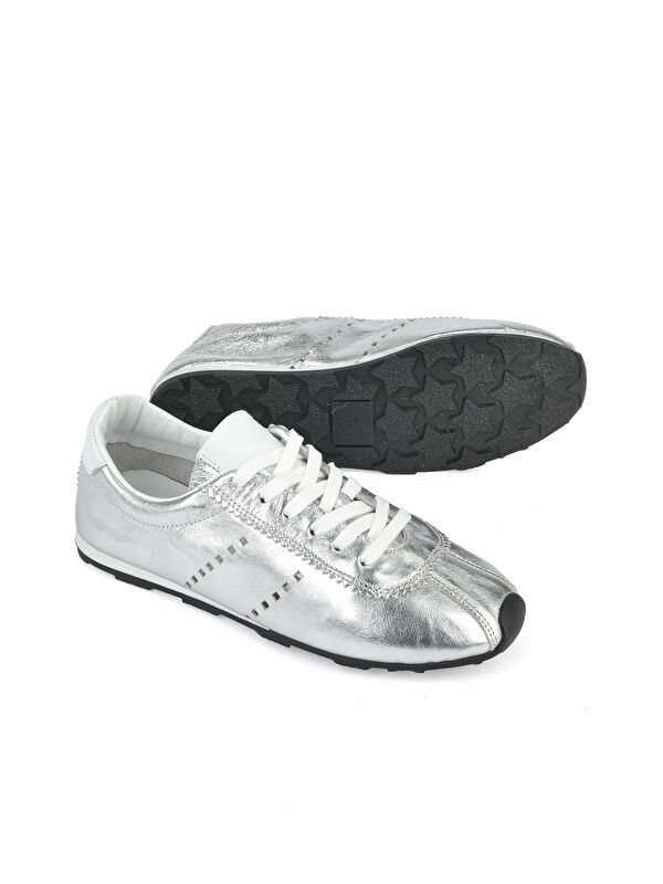 Kadın Hakiki Deri Sneaker 1511035Z6300 Gümüş - Görsel 5
