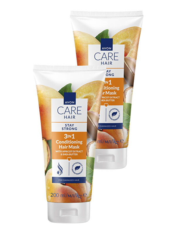 AVON Care Kayısı Özü ve Shea Yağı İçeren 3’ü 1 Arada Saç Maskesi 200ml İkili Paket