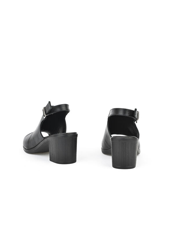 Ziya Ayakkabi Kahverengi Ziya Ayakkabi Hakiki Kadın Deri Topuklu Sandalet