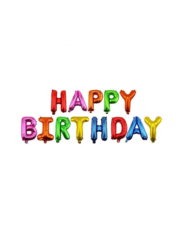 Le Mabelle Çok Renkli  Happy Birthday Harf Balon Set